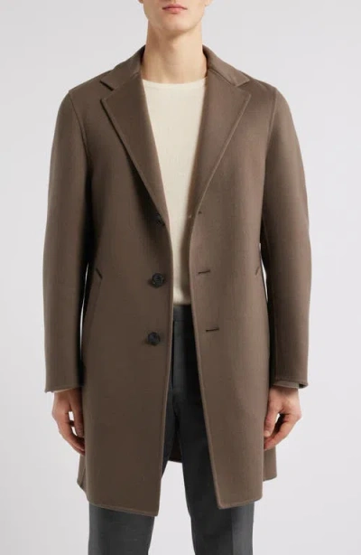 Canali Double Wool & Cashmere Top Coat In Light Brown