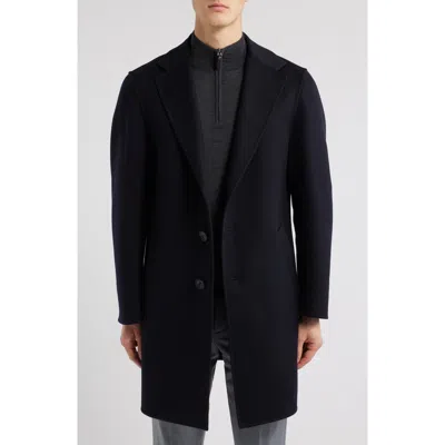 Canali Double Face Wool & Cashmere Topcoat In Navy