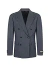 Canali Double-breasted Blazer In Blue