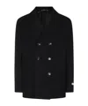 Canali Double-breasted Coat In Black
