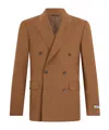 Canali Double-breasted Peak-lapel Blazer In Brown