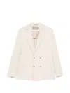 Canali Double-breasted Jacket In Neutral