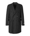Canali Buttoned Double Breasted Coat In Gray