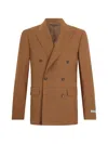 Canali Double-breasted Peak-lapel Blazer In Brown