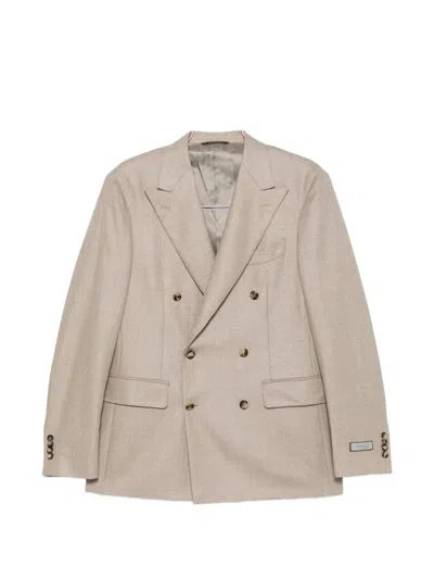 Canali Double-breasted Peak-lapels Blazer In Multi