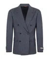 Canali Double-breasted Blazer In Black