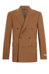 Canali Double-breasted Peak-lapel Blazer In Brown