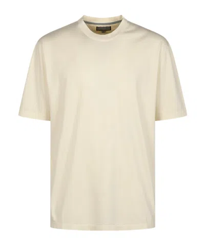 Canali Double-knit Cotton T-shirt In Neutral