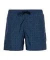 Canali Houndstooth Swim Shorts In Blue