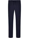 Canali Plain Formal Trousers In Blue