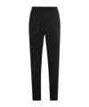 Canali Drawstring Elastic Waist Casual Pants In Black