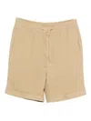 Canali Drawstring Linen Deck Shorts In Neutral