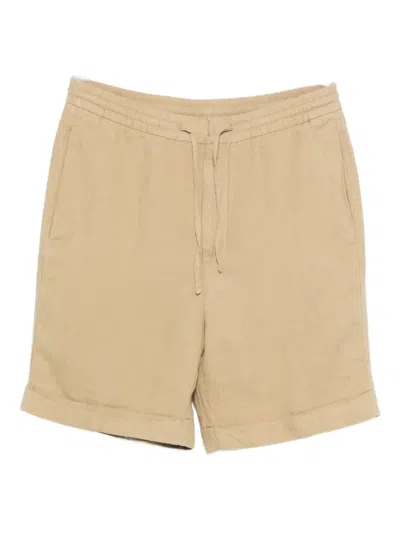 Canali Drawstring Linen Deck Shorts In Neutral