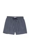 Canali Drawstring Patterned Swim Shorts In Blue