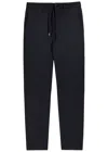 Canali Drawstring Slim Straight-leg Wool Trousers In Black