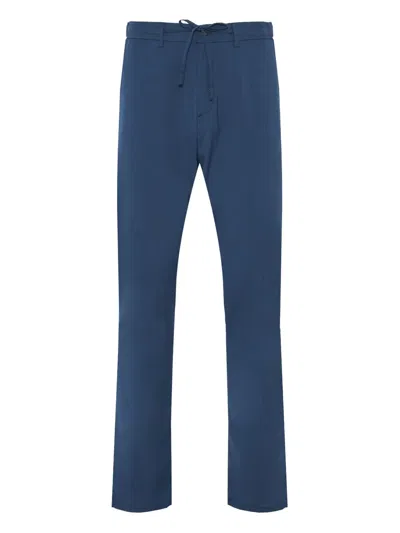 Canali Drawstring Straight-leg Trousers In 蓝色