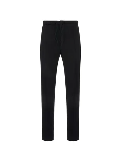 Canali Drawstring Straight-leg Trousers In Black