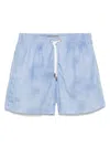 Canali Drawstring Swim Shorts In 蓝色