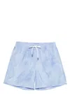 Canali Drawstring Swim Shorts In Blue