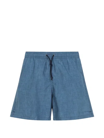 Canali Drawstring Swim Shorts In Blue