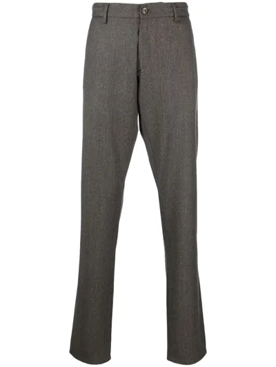 Canali Straight-leg Wool Trousers In Grey