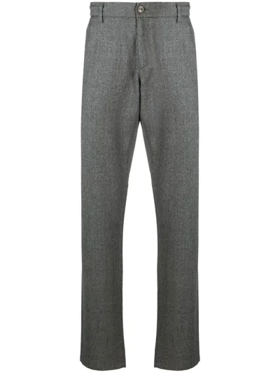 Canali Straight-leg Wool Trousers In Grey
