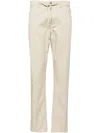 Canali Drawstring-waist Cotton Chino Trousers In Neutrals
