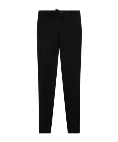 Canali Drawstring-fastening Belt-loop Trousers In Black