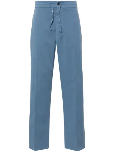 Canali Mid-rise Tapered Trousers In Blue