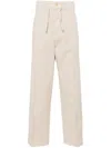 Canali Mid-rise Straight-leg Trousers In Neutrals