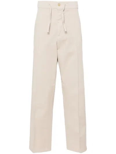 Canali Mid-rise Straight-leg Trousers In Neutrals