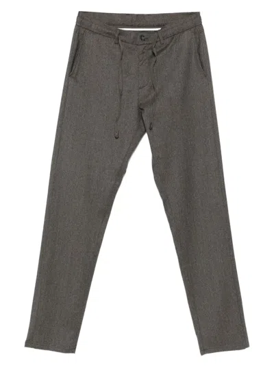Canali Drawstring-waist Trousers In Brown