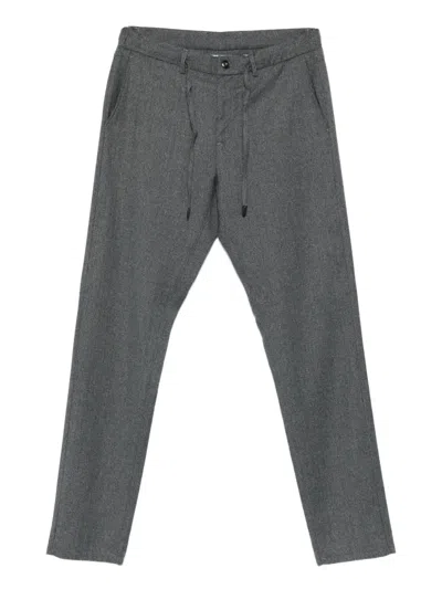Canali Drawstring Wool Trousers In Gray
