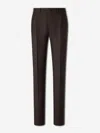 Canali Pressed-crease Trousers In Brown