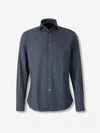 Canali Grid-pattern Shirt In Gray