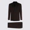 Canali Dark Brown Wool Suits In Brown
