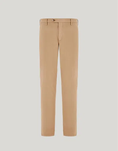 Canali Dune Regular Fit Chino Pants In Cotton And Silk Gabardine In Nude
