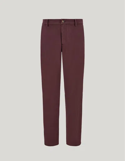Canali Eggplant Comfort Cotton Gabardine Chinos In Burgundy