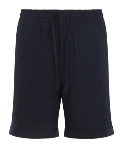 Canali Elastic Waist Shorts In Blue
