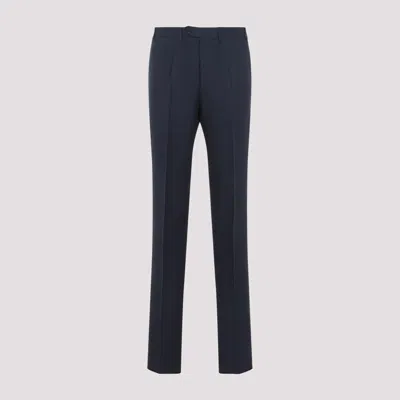 Canali Navy Blue Linen Pants