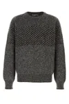 Canali Embroidered Wool Blend Sweater In Gray