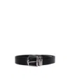 Canali Reversible Smooth Leather Belt In Black
