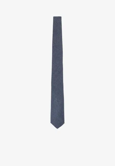 Canali Essential Silk Tie In Blue