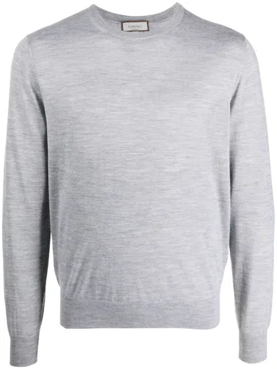 Canali Fine-knit Jumper In Grey