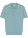 Canali Fine-knit Polo Shirt In Blue
