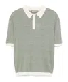 Canali Checked Linen And Silk Polo Shirt In Light Green