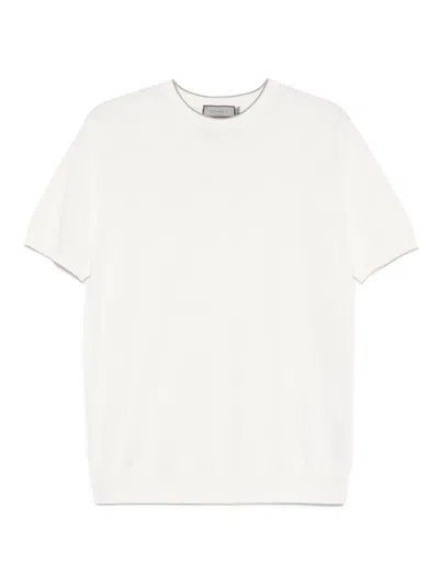 Canali Fine-knit T-shirt In 白色