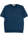Canali Fine-knit T-shirt In Blue