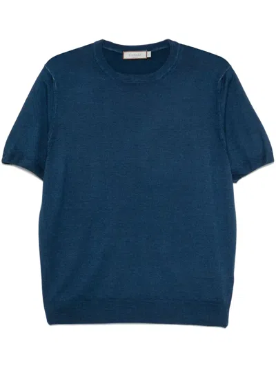 Canali Fine-knit T-shirt In Blue