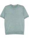 Canali Cotton-blend Jersey T-shirt In Blue